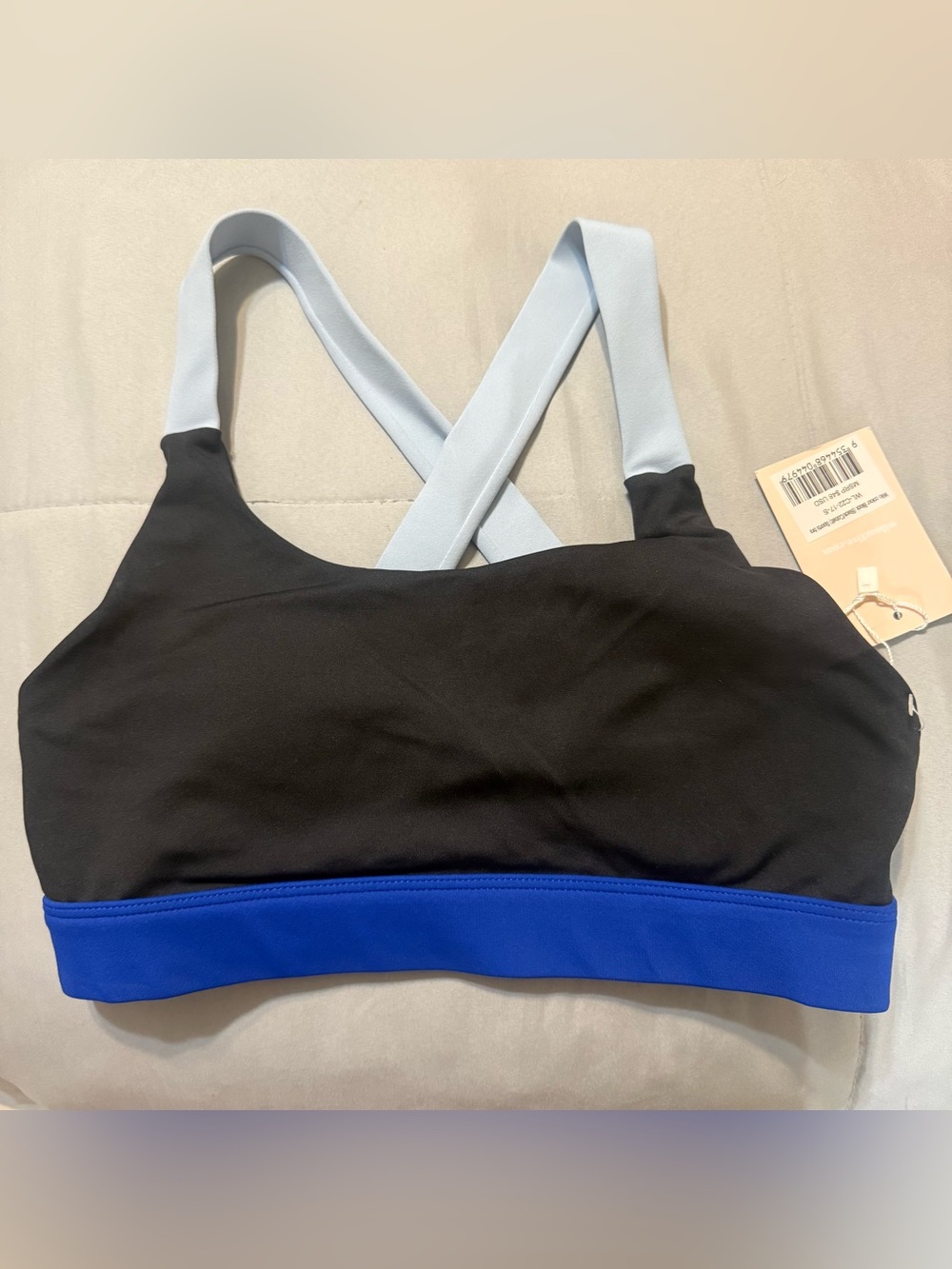Wilo Sports Bra Black with blue trim New With Tags Small